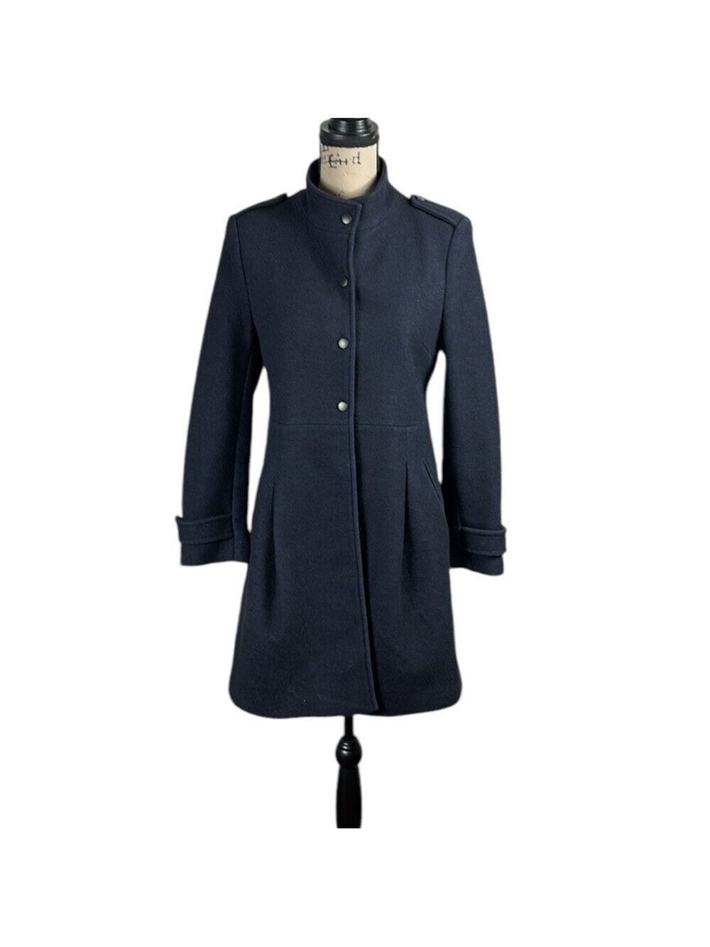 AZONA Navy Blue Wool Blend Military Style Coat Size 38(S)